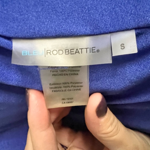 BLEU ROD BEATTIE: Blue Layered Pleated Dress - Picture 6 of 8